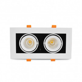 Spot Cardan orientable Vision EL - 2x10W - 3000K - 2x800lm - Non dimmable - Avec ampoule - Blanc