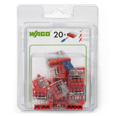 Wago - Bornes pour boîtes de dérivation COMPACT,4 conducteurs - réf :  2273-204(100)