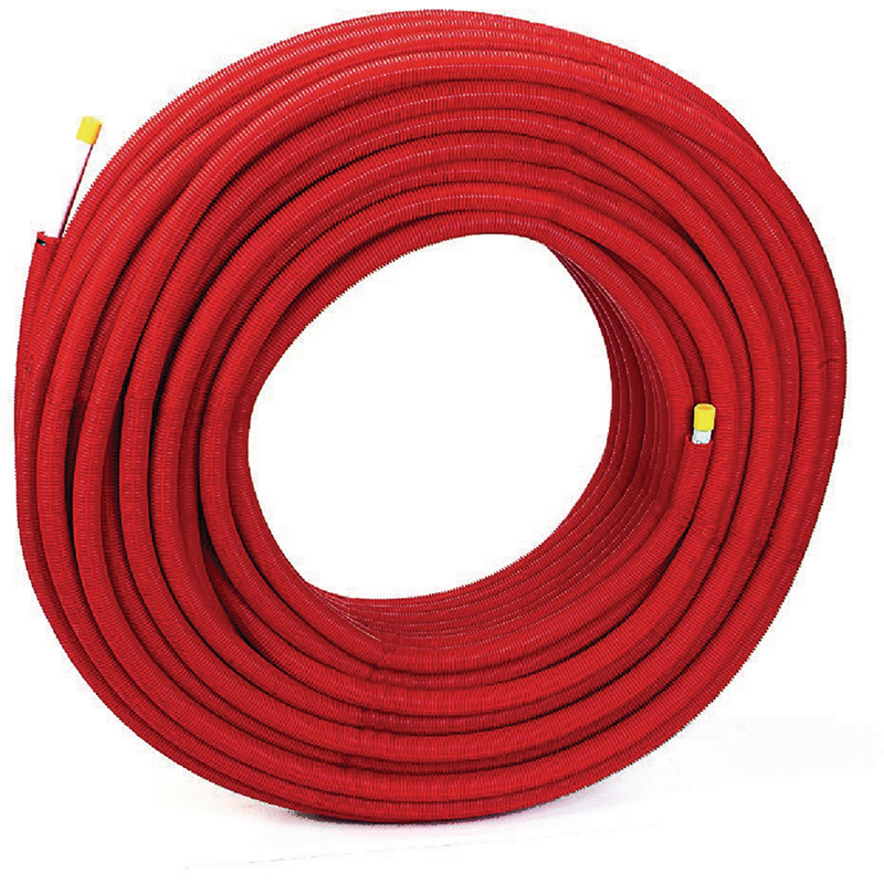 Rouleau de tube multicouche rouge 50 mètres isolé Ø16 mm - Ø20 mm