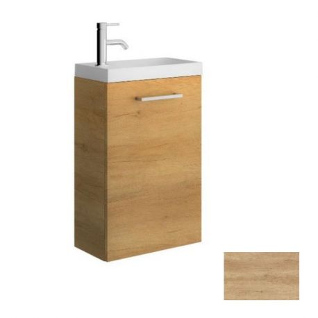 meuble lave mains pour wc finition chêne oak avec robinet eau froide