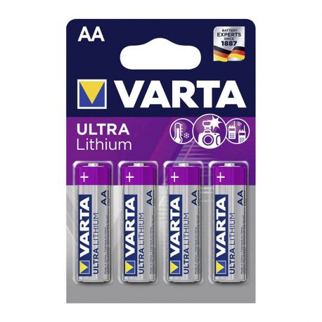 Pile lithium AA VARTA - Lot de 4 - 1,5V