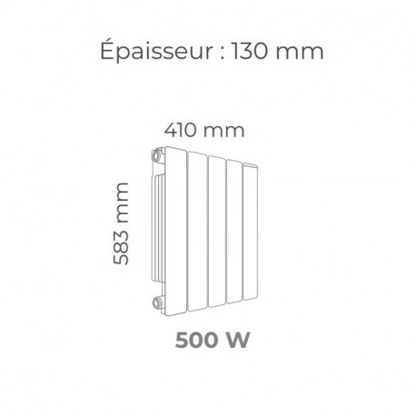 AXINO - Radiateur électrique inertie 500W fluide blanc satiné - INTUIS