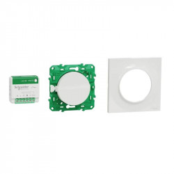 Kit actionneur micro-module + interrupteur + plaque Odace Styl Schneider Electric - Blanc