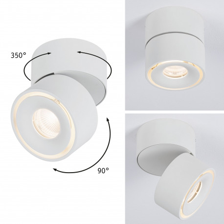 Plafonnier LED Spircle Paulmann 1x8,0W IP20 3000K Blanc dépoli