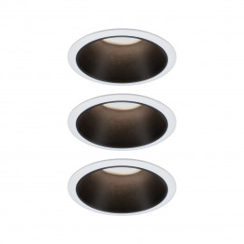 Kit de 3 spots encastrés LED 3-Step-Dim Cole Paulmann 3x6W IP44 Coin 2700K Blanc, Noir mat