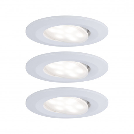 Kit de 3 spots LED rond orientables Calla Paulmann -  IP65 - 5.2W - 4000K - Blanc - Dimmable