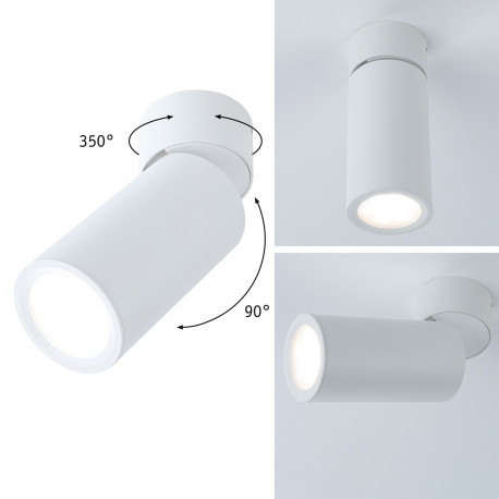 Plafonnier LED 3-Step-Dim Turnal Paulmann 1x6W IP20 Coin 2700K Blanc dépoli