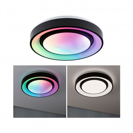 WallCeiling Rainbow Dynamic RGB TunW LED 22W 375mmm Blanc/Noir 230V Syn/Métal