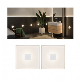 LumiTiles Basic Set Square 10x10cm 2x0,8W 2700K 12V Blanc Syn/Alu