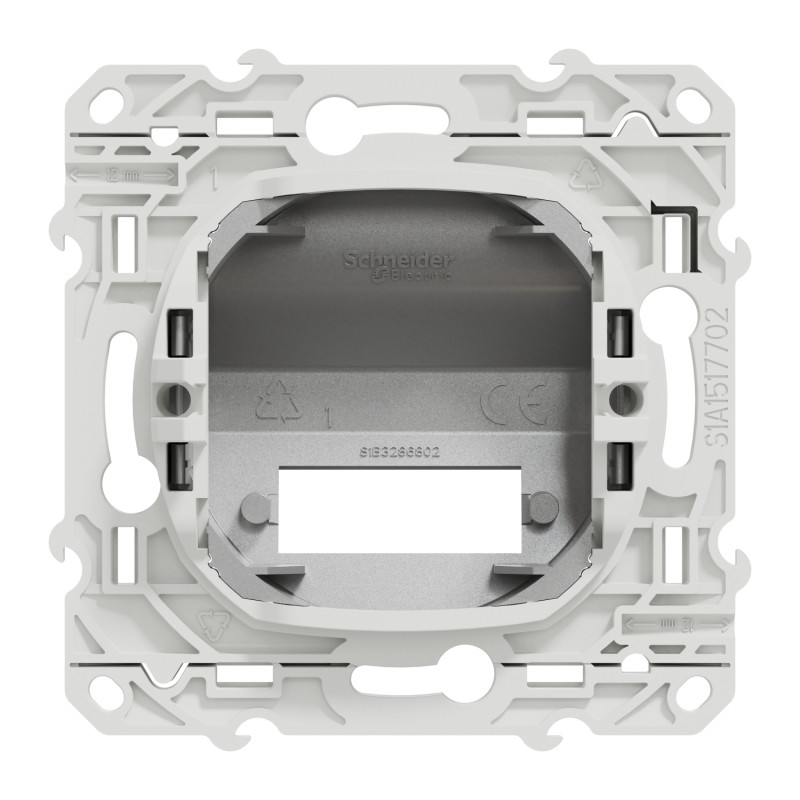 Double prises de courant odace aluminium coloris unique Schneider Electric