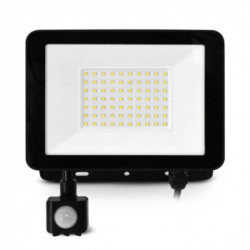 Projecteur extérieur LED Lumos Slim II Miidex avec détecteur  - 50W - 3000K - IP65 - Noir