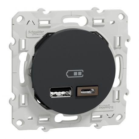 Odace - prise USB double - type A+C - S520401 - SCHNEIDER