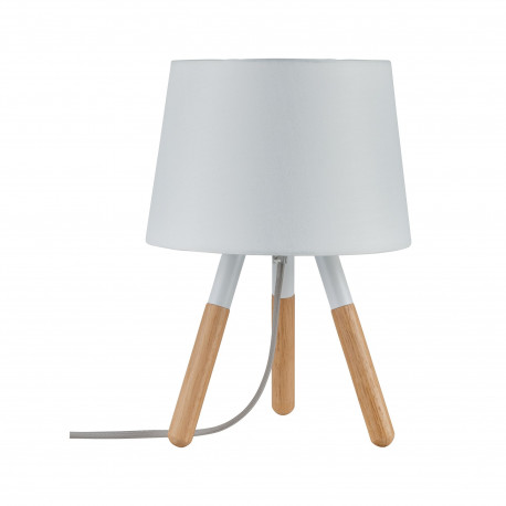 Lampe à poser Neordic Berit Paulmann - E27 - 20W max - 230V - Blanc/Bois