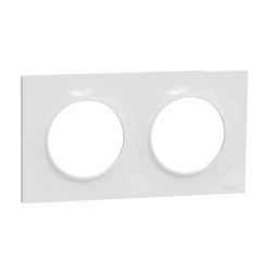 Plaque Odace Styl - Blanc brillant - Double horizontale / verticale 71mm