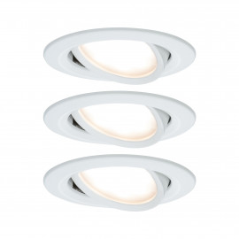 Lot de 3 spots encastrés orientables Nova LED Coin Paulmann - Rond - 6W - 2700K - 230V - Blanc