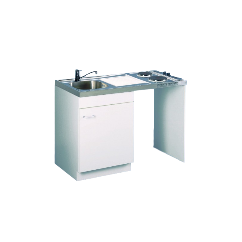 Meuble sous évier lave-vaisselle Aquarine - 1 porte + jambage - L120cm -  Blanc