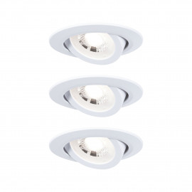 Kit Encastrés orientables LED 3x6W 3000K 230V blanc dépoli/plastique