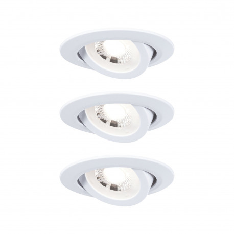 Kit Encastrés orientables LED 3x6W 3000K 230V blanc dépoli/plastique