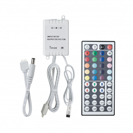 Contrôleur dimmable RGB Paulmann - Pour rubans YourLED - 12V DC - Blanc - Avec télécommande IR