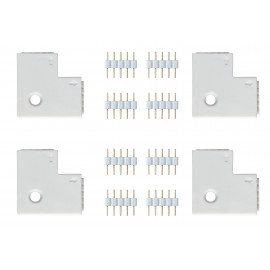 Kit de 4 connecteurs d'angle MaxLED Paulmann - 25x25mm - max.144W - Blanc