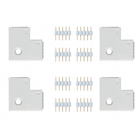 Kit de 4 connecteurs d'angle MaxLED Paulmann - 25x25mm - max.144W - Blanc