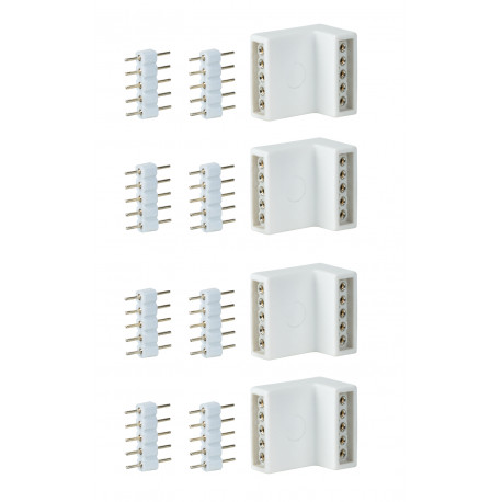 Kit de 4 connecteurs d'angle MaxLED Paulmann - 17x16mm - max.144W - Blanc