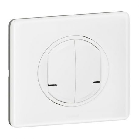 Interrupteur Connecté Wifi Poussoir Blanc - Double Poussoir - SILUMEN