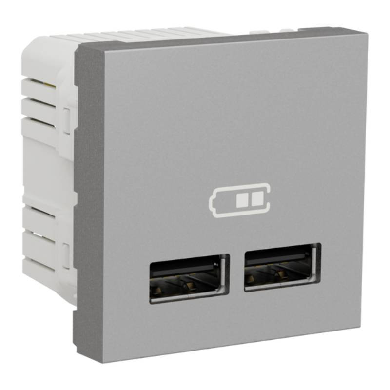 Schneider Electric NU301918 Unica - prise chargeur USB double - rapide 18W  - 3,4A type A+C - 2 mod - blanc