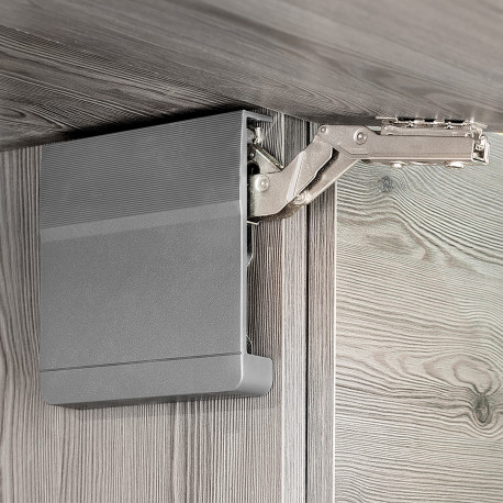 Emuca compas pour portes relevables Agile, 580 - 1250, Plastique gris antracite, Acier et Plastique, 1 ut.