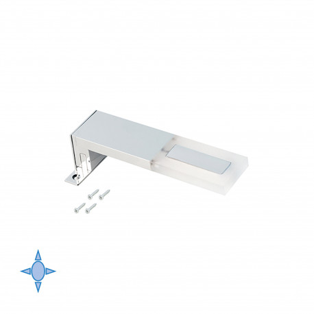Emuca Applique LED pour miroir de salle de bain Sagitarius 40 mm (AC 230V 50Hz), 5 W, Chrome, Plastique et Aluminium