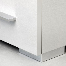 Emuca Pied pour meubles Alumix 8, hauteur 12 mm, Peint en aluminium, Plastique, 20 ut.