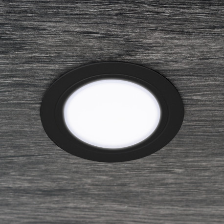 Emuca Luminaire LED Mizar pour encastrement dans des meubles sans besoin de convertisseur, 84, Peint en noir