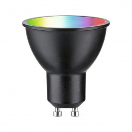Ampoule réflecteur LED Smart Home Zigbee Paulmann - GU10 - 4,8W - RGBW+ - Dimmable - Noir mat