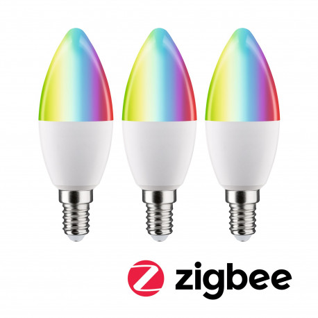 Standard 230 V Ampoule LED E14 Smart Home Zigbee  3x470lm 3x5W RGBW+ gradable Dépoli