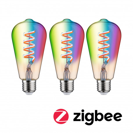 Ampoule filament 230 V Ampoules LED 3x470lm 3x6,3W RGBW+ gradable Doré