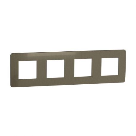 Plaque Unica Studio Metal - Bronze avec liseré blanc - 4x2 modules - 4 postes