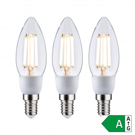 Ampoule filament 230 V Bougie LED 3x525lm 3x2,5W 3000K  Clair - Paulmann