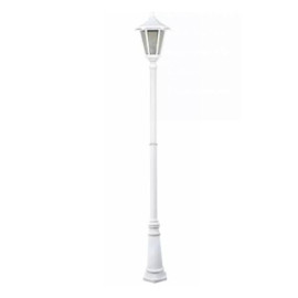 Lampadaire extérieur 1 lanterne Monaco Aric - IP43 - E27 - 100W max - Blanc