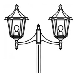 Lampadaire extérieur 2 lanternes Monaco Aric - IP43 - E27 - 100W max - Blanc
