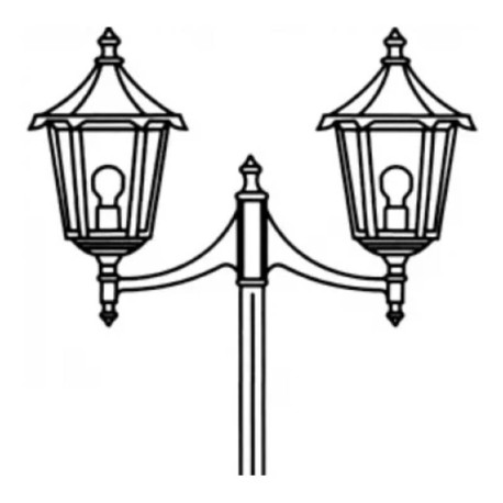 Lampadaire extérieur 2 lanternes Monaco Aric - IP43 - E27 - 100W max - Blanc