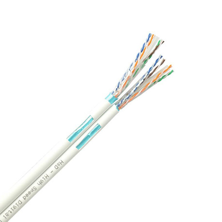 Câble monobrin HSD - CAT6 F/UTP - 500m - 2x4 paires - Blanc