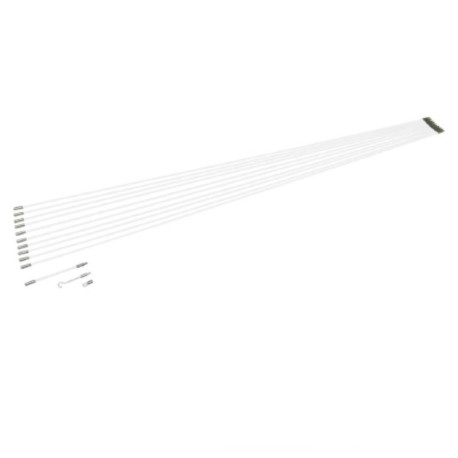 Kit de 10 baguettes tirefils phosphorescentes e-robur - 1m - fibre de verre - Ø 4 mm - avec accessoires