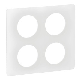Plaque de finition Céliane Legrand - 2x2 postes - Blanc émaillé