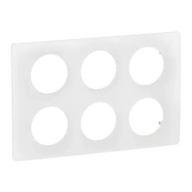 Plaque de finition Céliane Legrand - 2x3 postes - Blanc émaillé