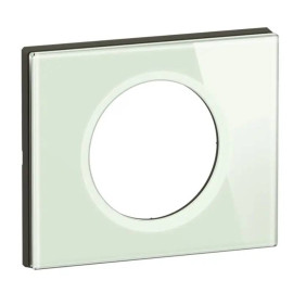 Plaque de finition Céliane Legrand - 1 poste - Verre opale blanc