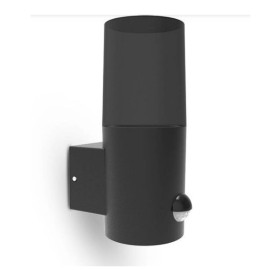 Applique extérieure cylindrique avec détecteur IR Helios Miidex - E27 - 12W - IP44 - Noir - Sans ampoule