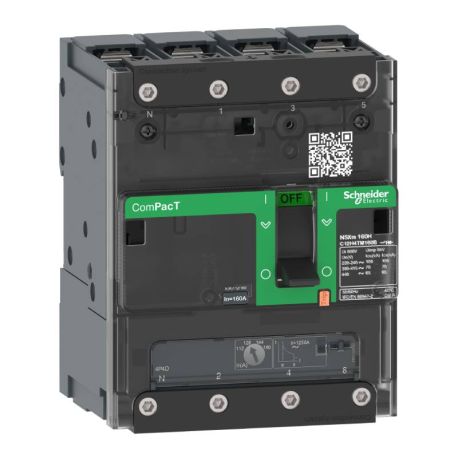 Disjoncteur ComPacT NSXmB Schneider Electric - TM-D 100A - 4P - 25kA - Borne à cosses