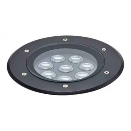 Spot de sol encastré Tecnisol 200 R Aric - Rond - Faisceau 60° - 23W  - 4000K - IP67 - Noir