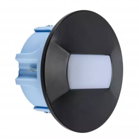 Encastré de mur rond BALIZ Aric - 1.2W - 3000K - IP20 - Noir