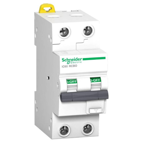 Disjoncteur différentiel Acti9 iC60 RCBO Schneider Electric - AC - 2P - 16A - 30mA - Courbe C